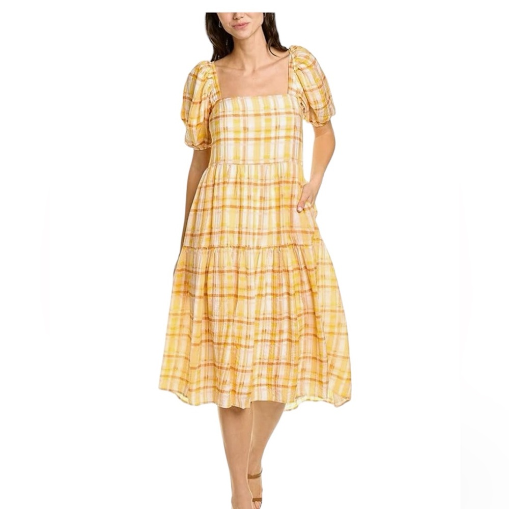Astr the label Ilana plaid midi dress new medium